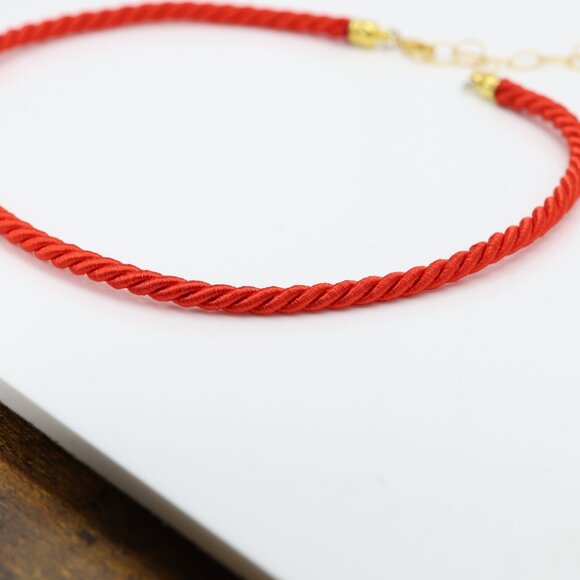 Read Choker Necklace 5mm rope Thread Choker Adjustable 13' -17' - Picture 2 of 8